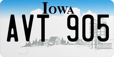 IA license plate AVT905