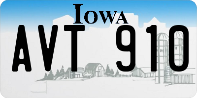 IA license plate AVT910