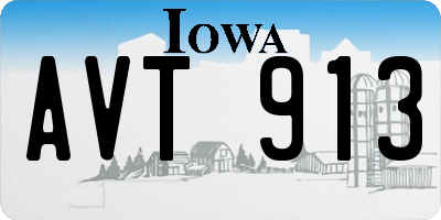IA license plate AVT913