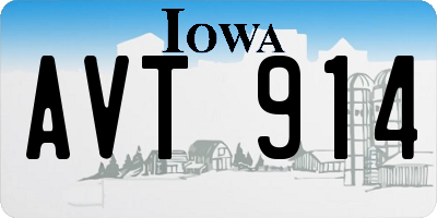IA license plate AVT914