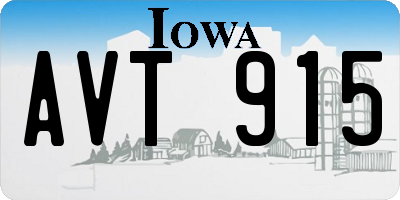 IA license plate AVT915
