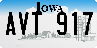 IA license plate AVT917