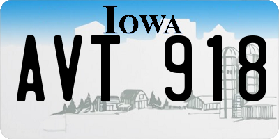 IA license plate AVT918