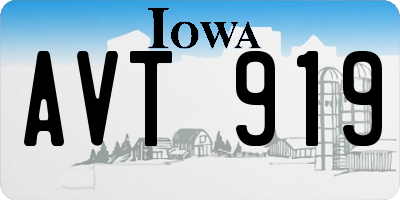 IA license plate AVT919