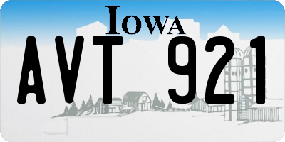 IA license plate AVT921