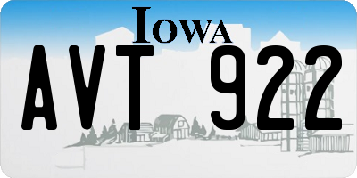 IA license plate AVT922