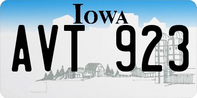 IA license plate AVT923