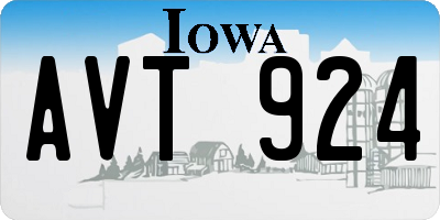 IA license plate AVT924