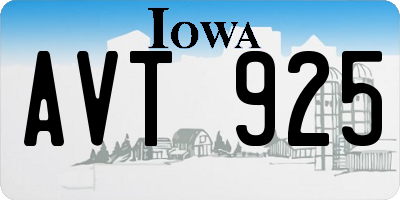 IA license plate AVT925