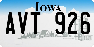IA license plate AVT926