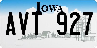 IA license plate AVT927