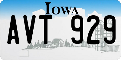IA license plate AVT929