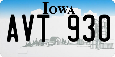 IA license plate AVT930