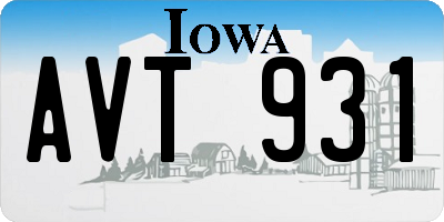 IA license plate AVT931