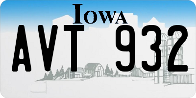 IA license plate AVT932
