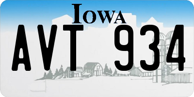 IA license plate AVT934