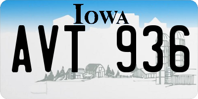 IA license plate AVT936