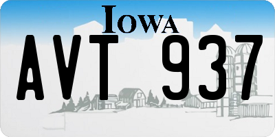 IA license plate AVT937
