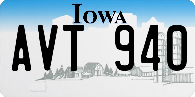 IA license plate AVT940
