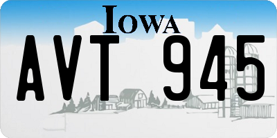 IA license plate AVT945