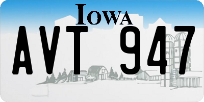 IA license plate AVT947