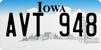IA license plate AVT948