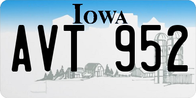 IA license plate AVT952
