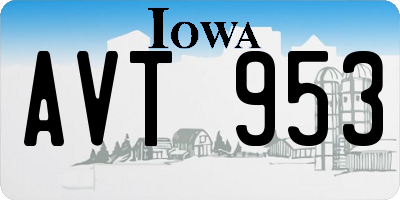 IA license plate AVT953