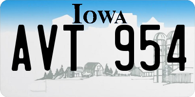 IA license plate AVT954