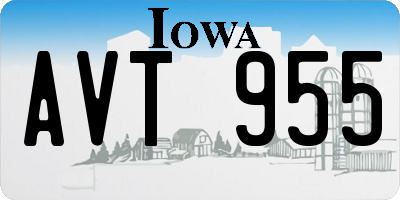 IA license plate AVT955