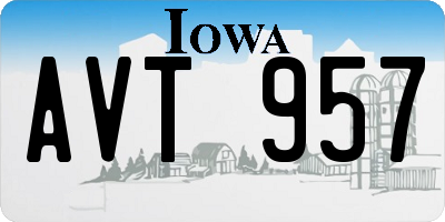 IA license plate AVT957