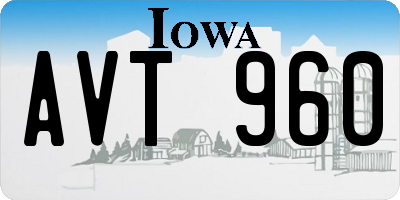 IA license plate AVT960