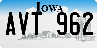 IA license plate AVT962