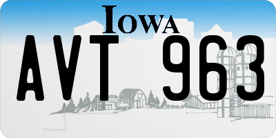 IA license plate AVT963