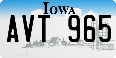 IA license plate AVT965