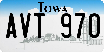 IA license plate AVT970