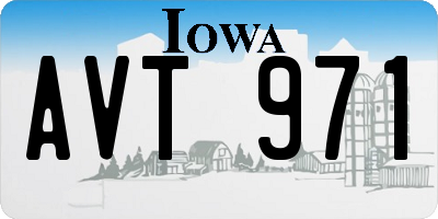 IA license plate AVT971