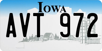 IA license plate AVT972