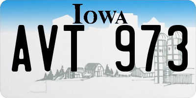 IA license plate AVT973