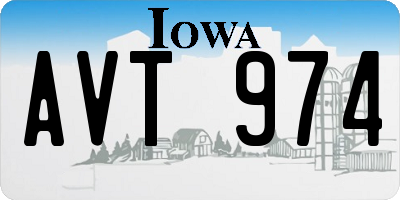 IA license plate AVT974