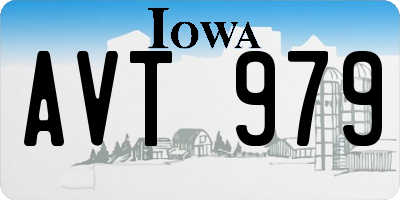 IA license plate AVT979