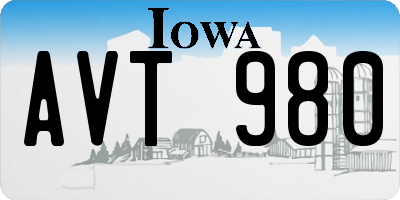 IA license plate AVT980