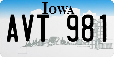 IA license plate AVT981
