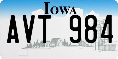 IA license plate AVT984