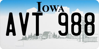 IA license plate AVT988