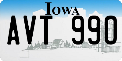 IA license plate AVT990