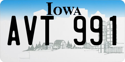 IA license plate AVT991