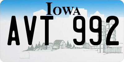 IA license plate AVT992