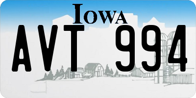 IA license plate AVT994