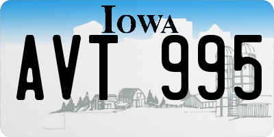 IA license plate AVT995